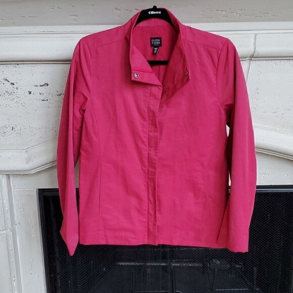 EILEEN FISHER Fuchsia Jacket - Size Petite Medium - Picture 1 of 5